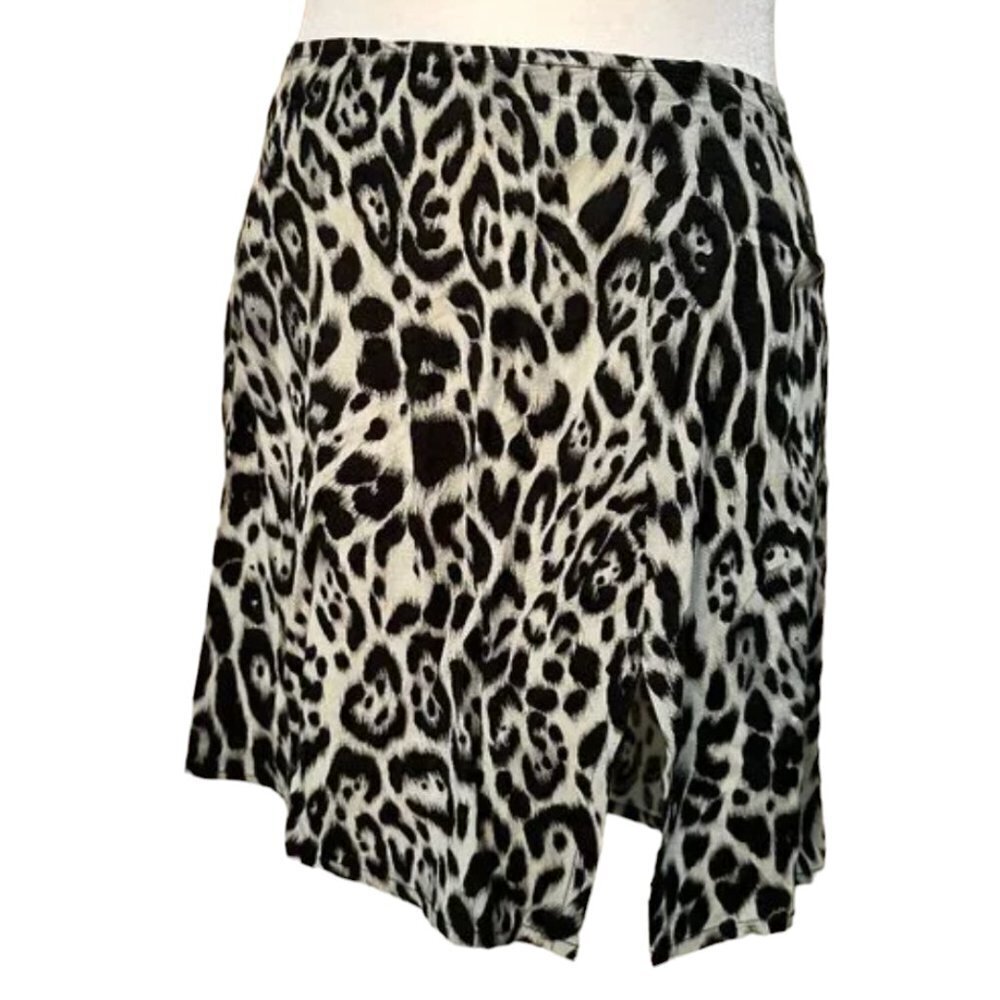 MOTEL for URBAN OUTFITTERS Animal Print Slit Side Mini Skirt - Size Small